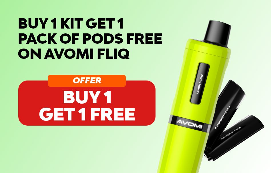 Buy any Avomi FLIQ prefilled kit and get a free pack of pods.