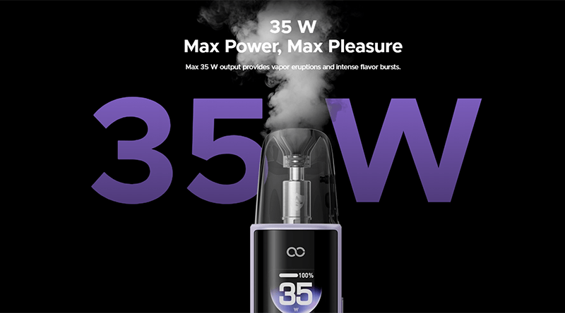 The VooPoo Argus G4 vape pod kit features a maximum output of 35W.
