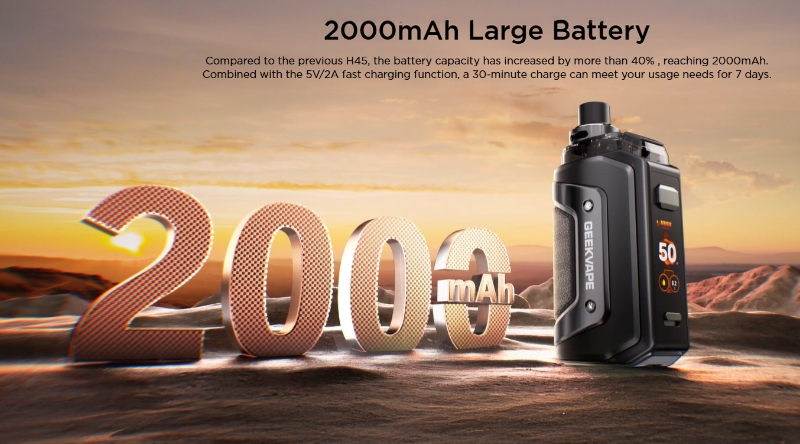 Geek Vape Aegis Hero 5 Vape Kit - 2000mAh Battery