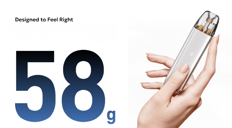 The Innokin Foretex is a lightweight pod kit, weighing only 58g.