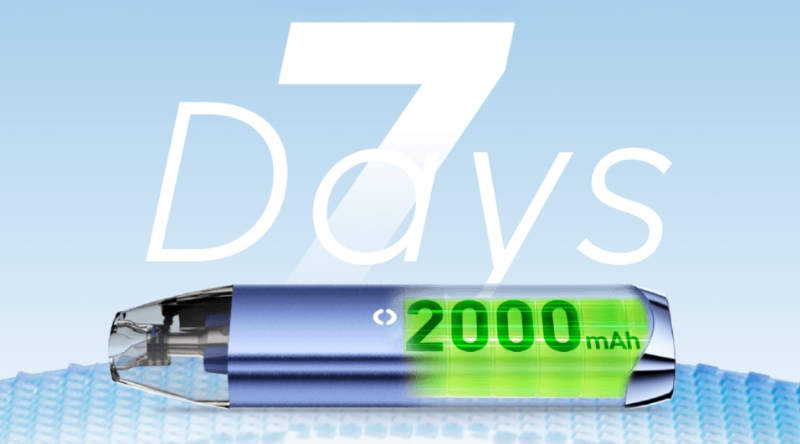 With a 2000mAh battery, the Innokin Foretex can remain charged for 7 days.