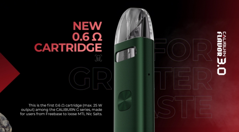 Uwell Caliburn G3 Kit - new 0.6ohm pod cartridge