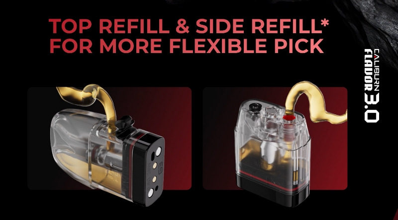 Uwell Caliburn G3 Kit - top refill and side refill for more flexible filling