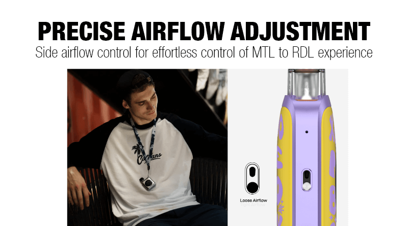 Vaporesso XROS 4 Nano adjustable airflow control for MTL and RDL vaping styles