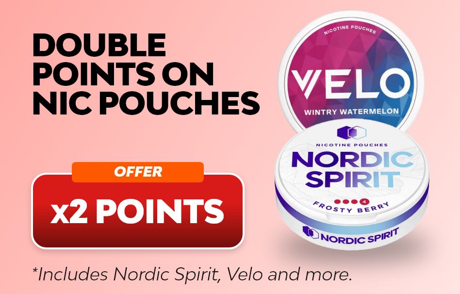 X2 points on nic pouches - includes Nordic Spirit, Velo and more.