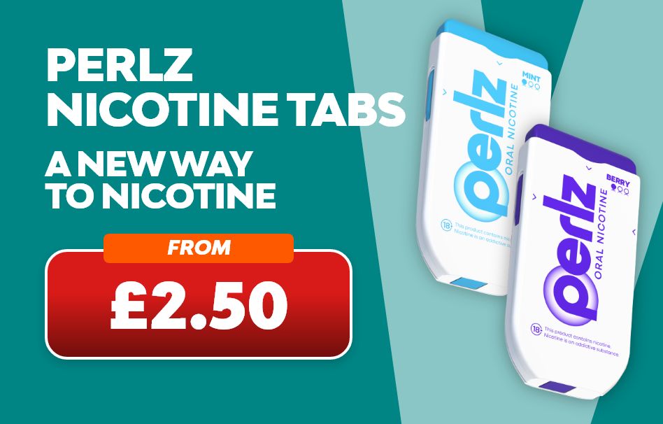 Perlz nicotine tabs, shop from £2.50. 2 flavours available.