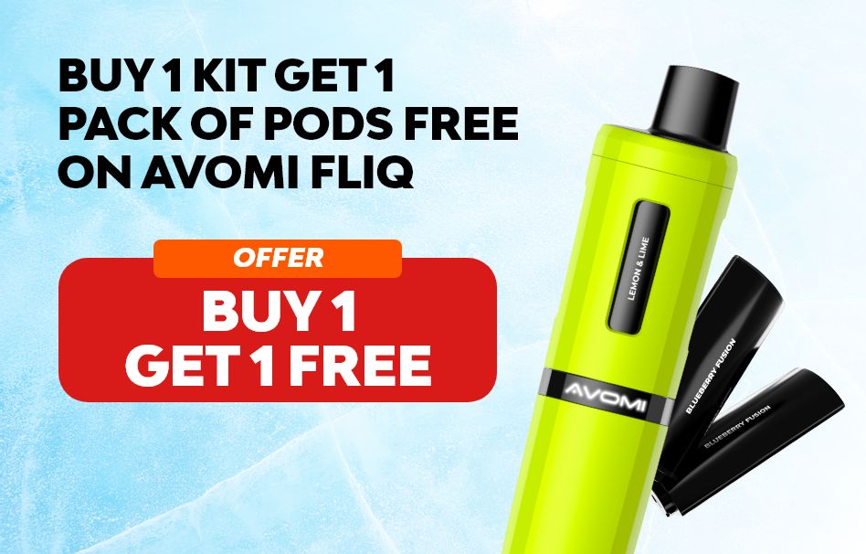 Buy any Avomi FLIQ prefilled kit and get a free pack of pods.