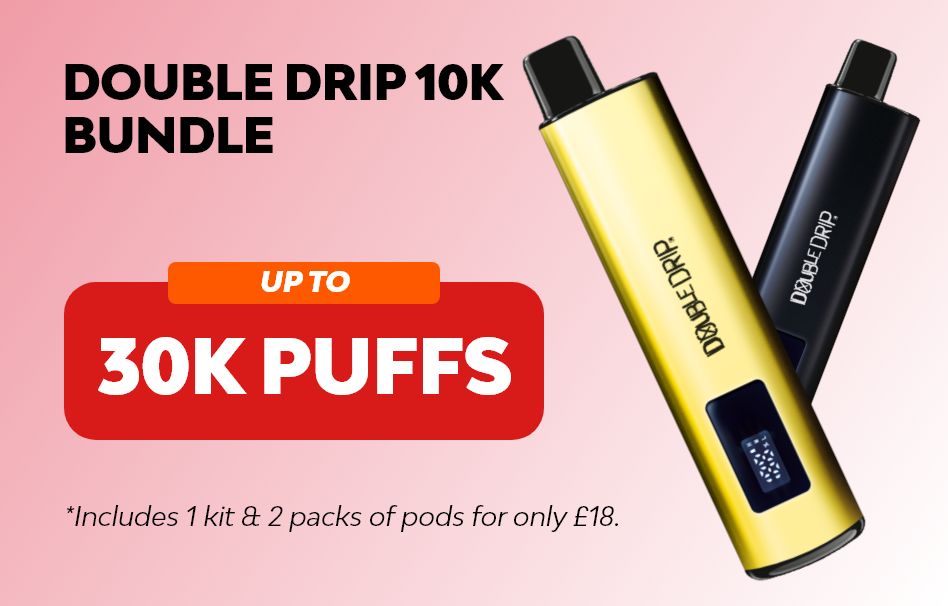 Get up to 30K puffs with the Double Drip 10K Bundle.