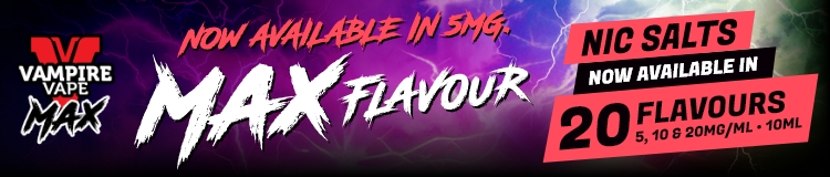 Vampire Vape Max Nic Salts - 20 flavours - 10mg & 20mg.