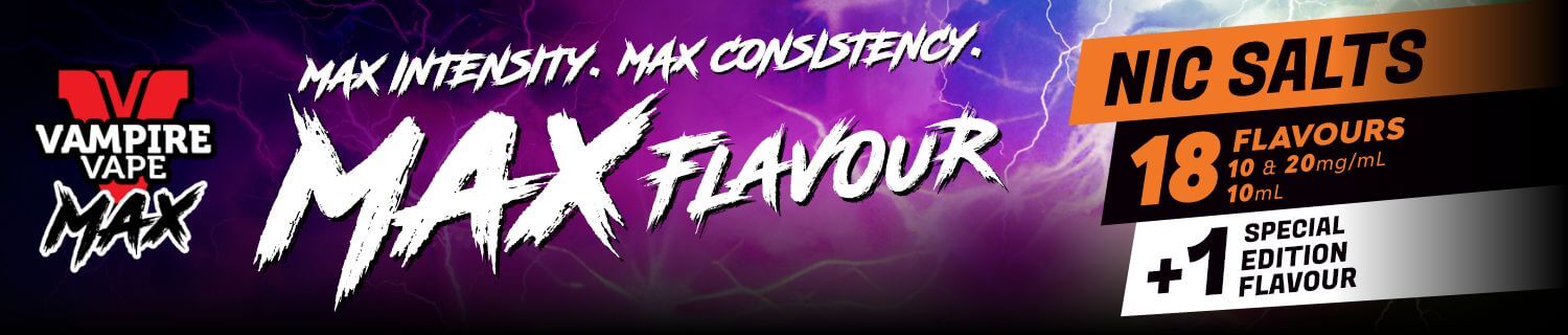 Vampire Vape Max Nic Salts - 19 flavours - 10mg & 20mg.
