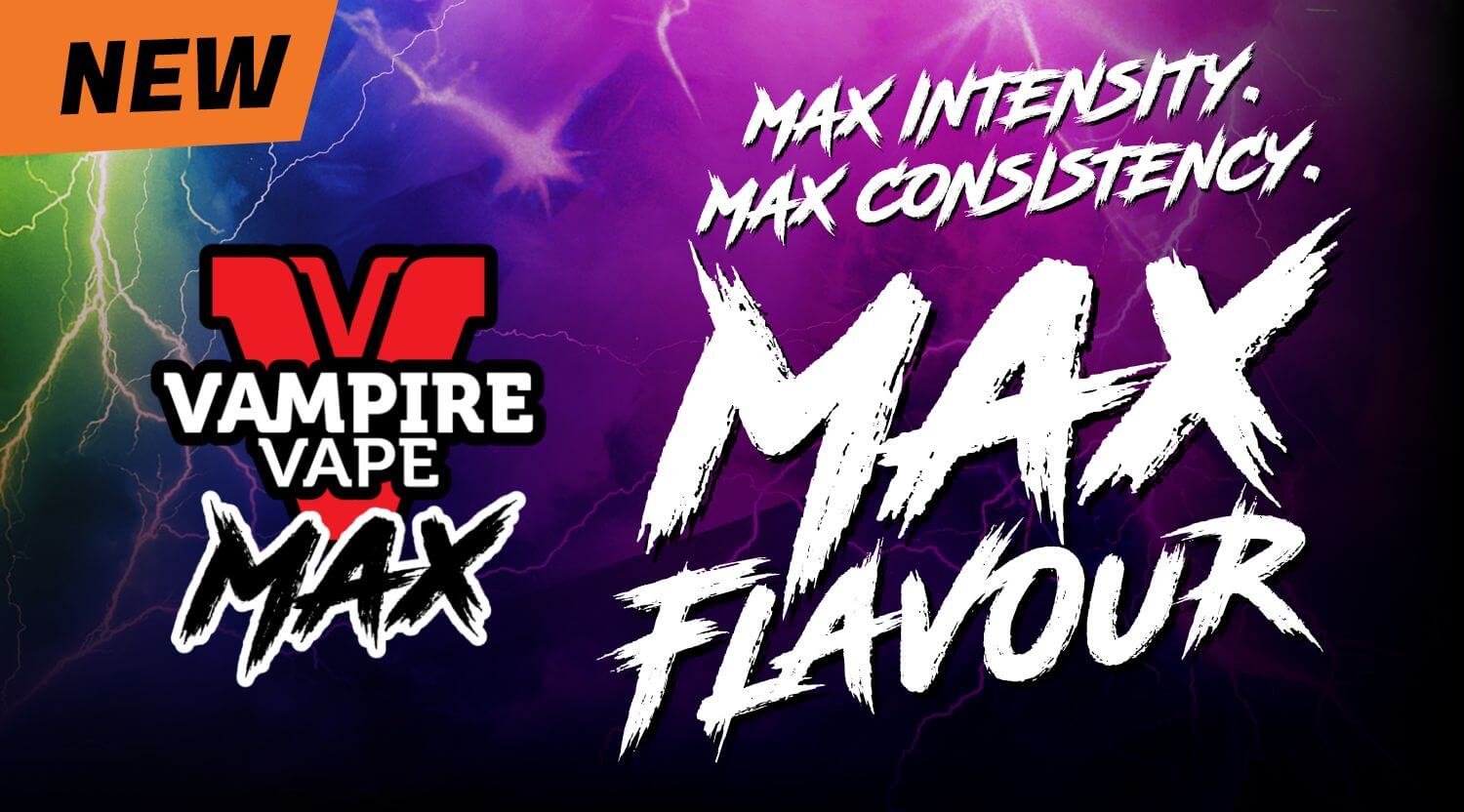 Vampire Vape Max nic salts - 18 flavours + 1 special edition flavour, 10mg & 20mg.