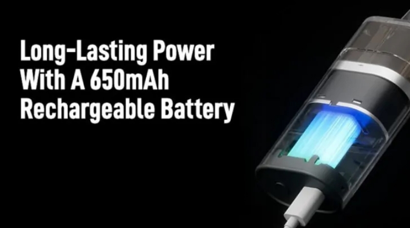 DOJO BLAST 6000 Vape Kit long-lasting 650mAh battery, rechargeable via type-c charging.