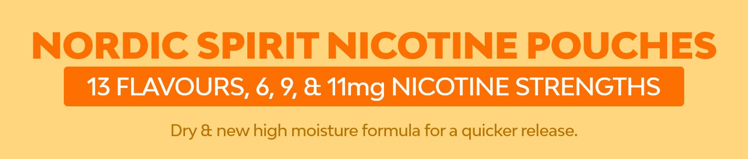 Nordic Spirit Nicotine Pouches - 13 flavours, 6mg, 9mg and 11mg nicotine strengths. 