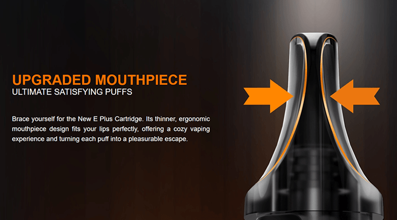The Lost Vape E Plus Dual Mesh vape pod features an upgraded mouthpiece for MTL vaping.