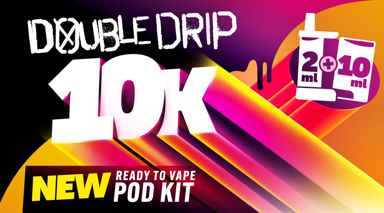 Shop the new Double Drip 10K preflled vape kit, with 10 flavours available in 20mg nicotine strength.