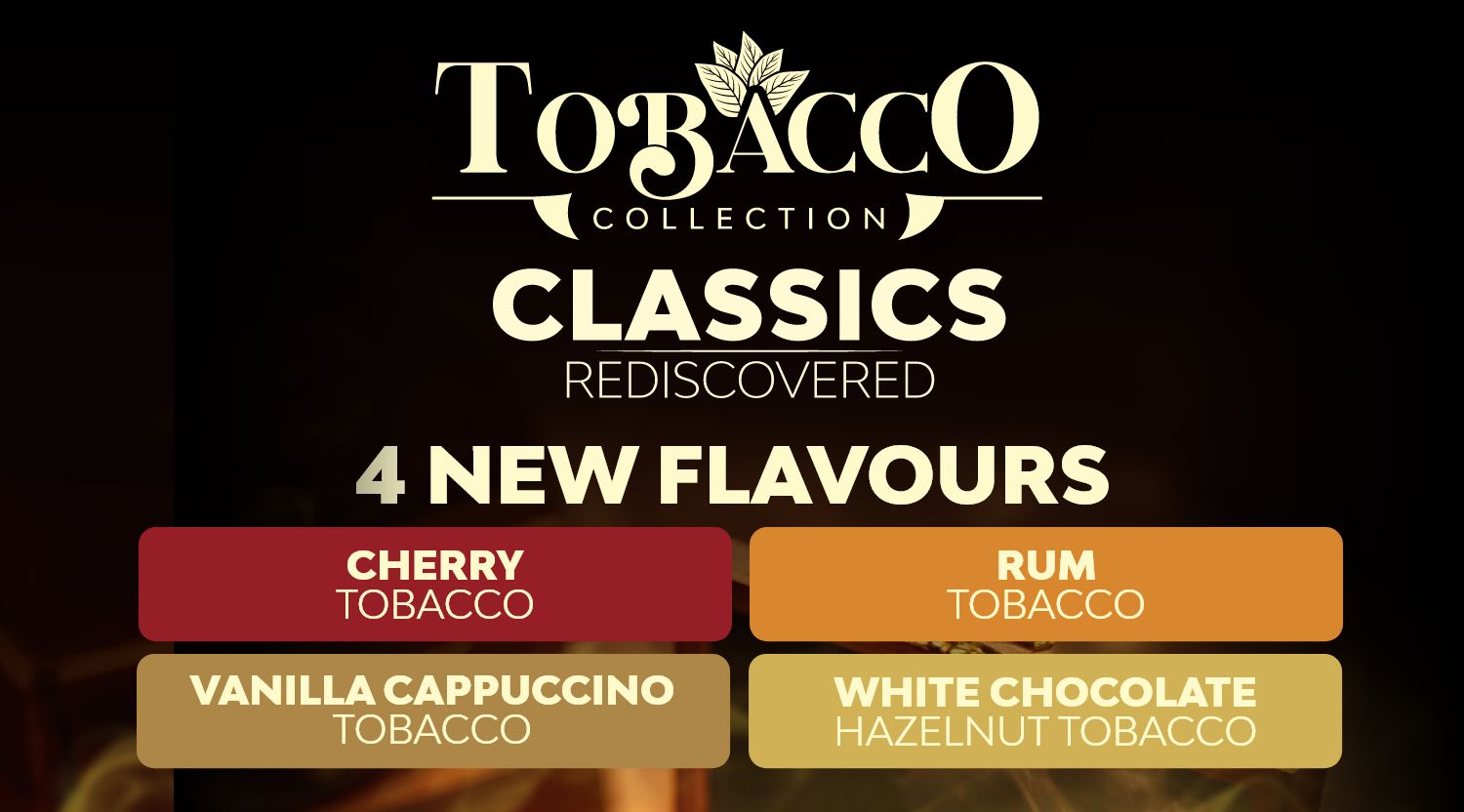 Vampire Vape new tobacco range - 4 new flavours in 10ml freebase, nic salt, shortfill & concentrate.