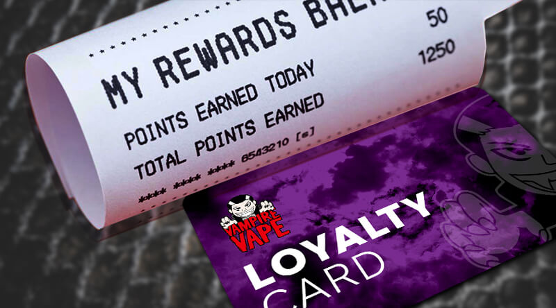 Vampire Vape Loyalty Reward Balance Receipt