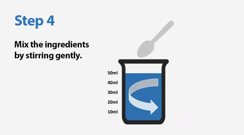 Mixing Calculator - Step 4 - Mix the ingredients by stirring gently