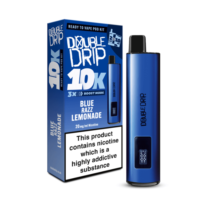 Double Drip 10K Prefilled Pod Kit - Blue Razz Lemonade