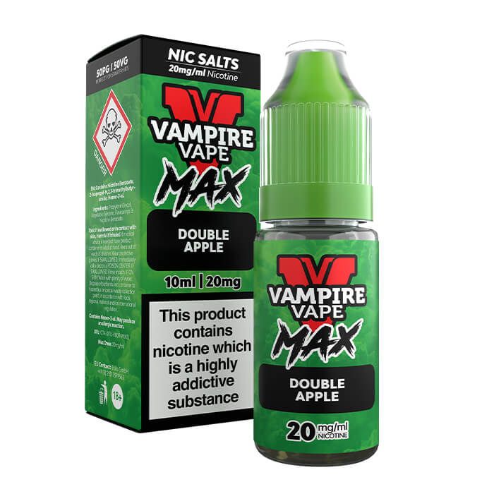 Vampire Vape Max Double Apple 10ml Nic Salt E-Liquid Box and Bottle