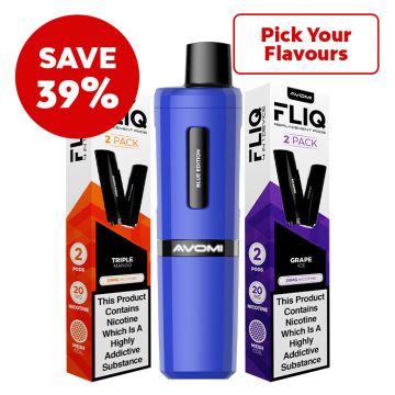 Avomi FLIQ 4-in-1 Bundle – 1 Vape Kit + 2 Packs of Pods