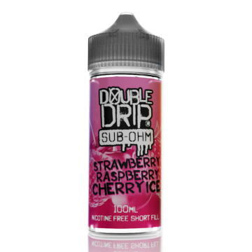 Double Drip Shortfill - Strawberry Raspberry Cherry Ice - 100ml