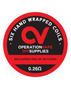 Operation Vape Prebuilt coils - Skyladder NI80 (26+38)*2/30GA - 0.26 ohm - 6 pieces