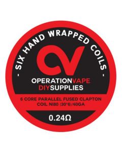 Operation Vape Prebuilt coils - Parallel Fused Clapton Coil NI80 (30*6)/40GA - 0.24 ohm - 6 pieces