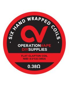 Operation Vape Prebuilt coils - Flat Clapton Coil NI80 (0.3*0.8)/39GA - 0.38 ohm - 6 pieces
