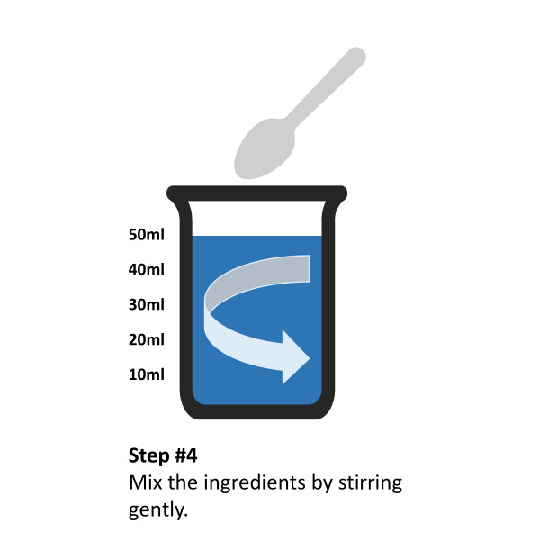 Step 4: Gently mix the liquid and leave to steep.